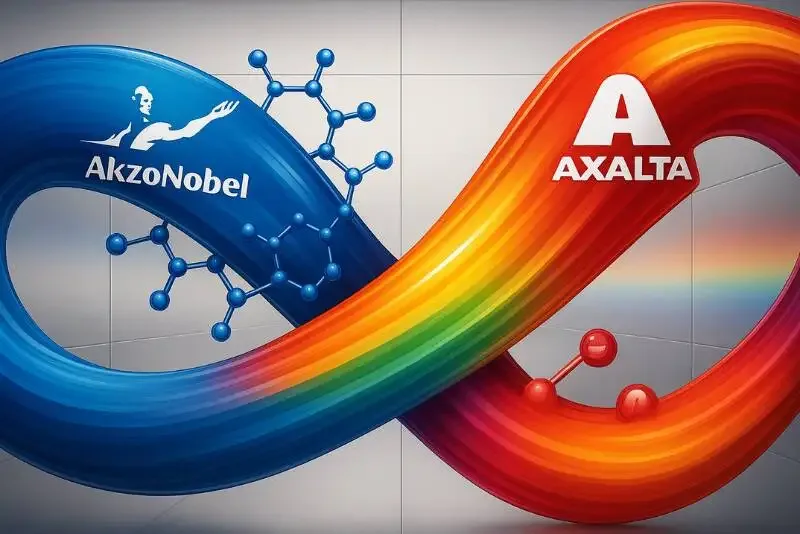 AkzoNobel and Axalta logos side by side — merger announcement