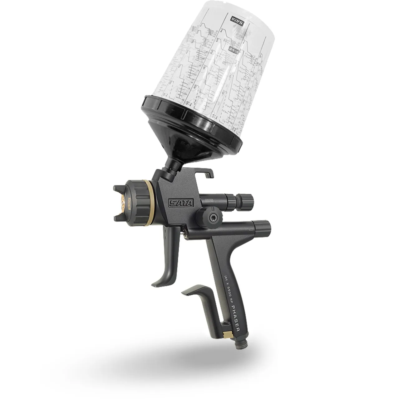 SATAjet X 5500 RP PHASER, nozzle size 1.3 O, with 2 RPS multi-purpose cups 0.6 l / 0.9 l, with swivel joint 1 ad.