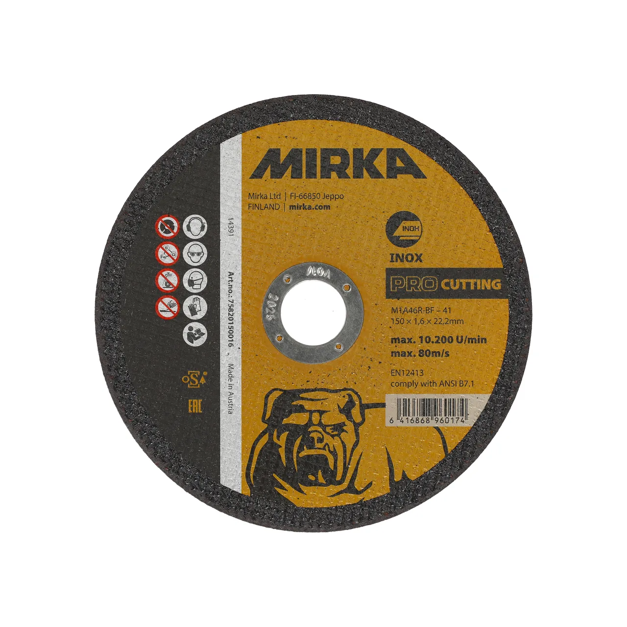 Mirka PRO Kesme 150x1,6x22,2mm M1A46R-BF Inox 25