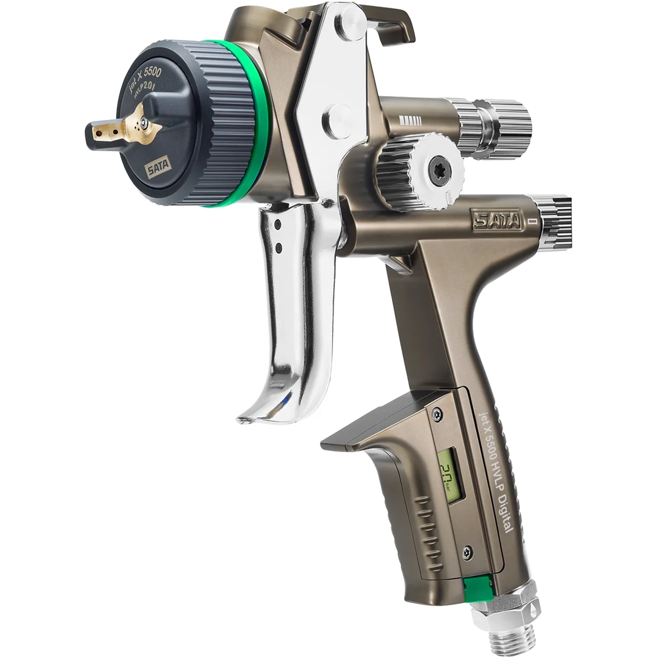 SATAjet X 5500 HVLP DIGITAL bar nozzle 1.2 I RPS multi-purpose cup 0.6 l / 0.9 l (each 1x), swivel joint 1 ad.
