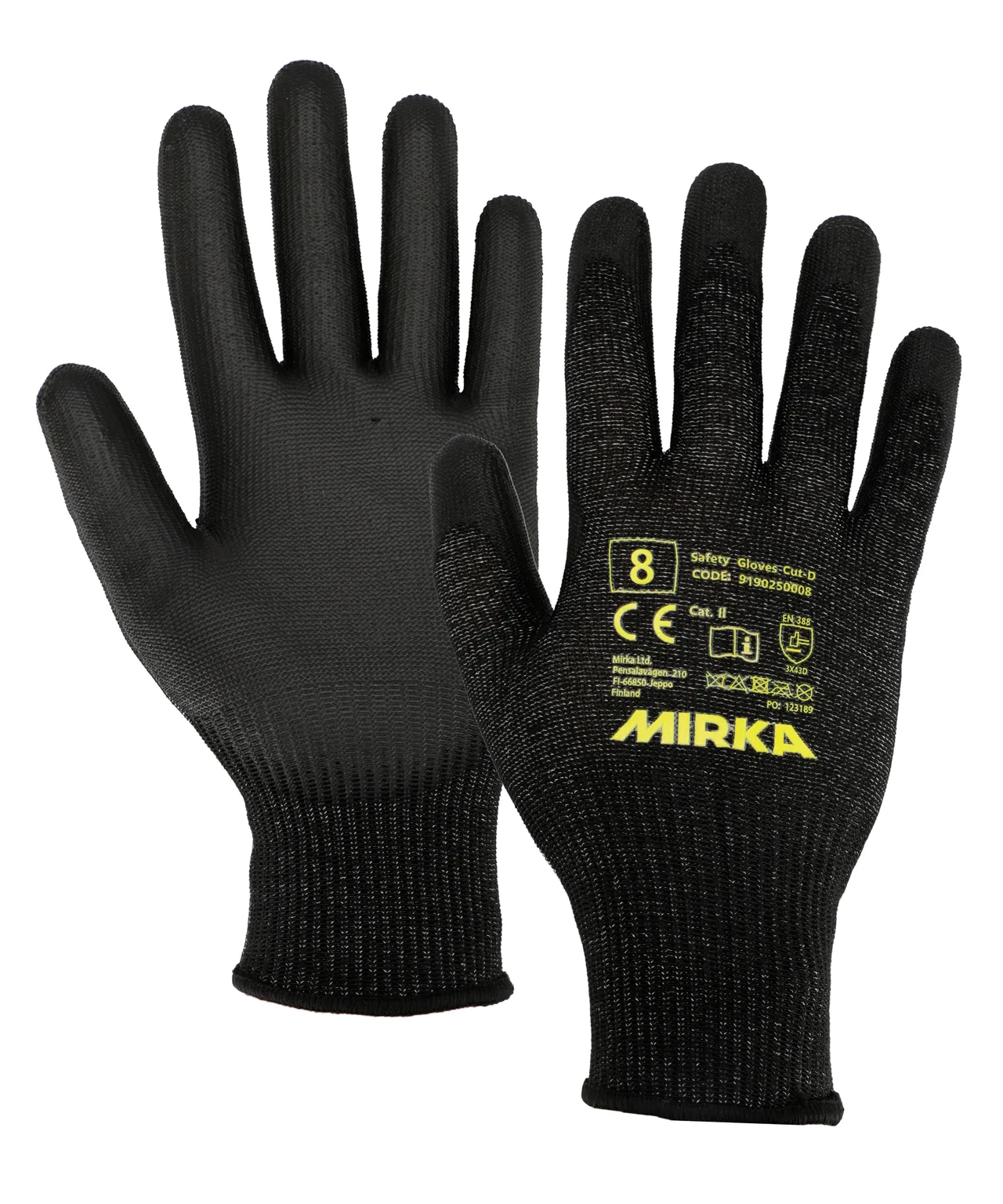 Güvenlik Eldiveni Cut-D, 12/paket, Beden 8