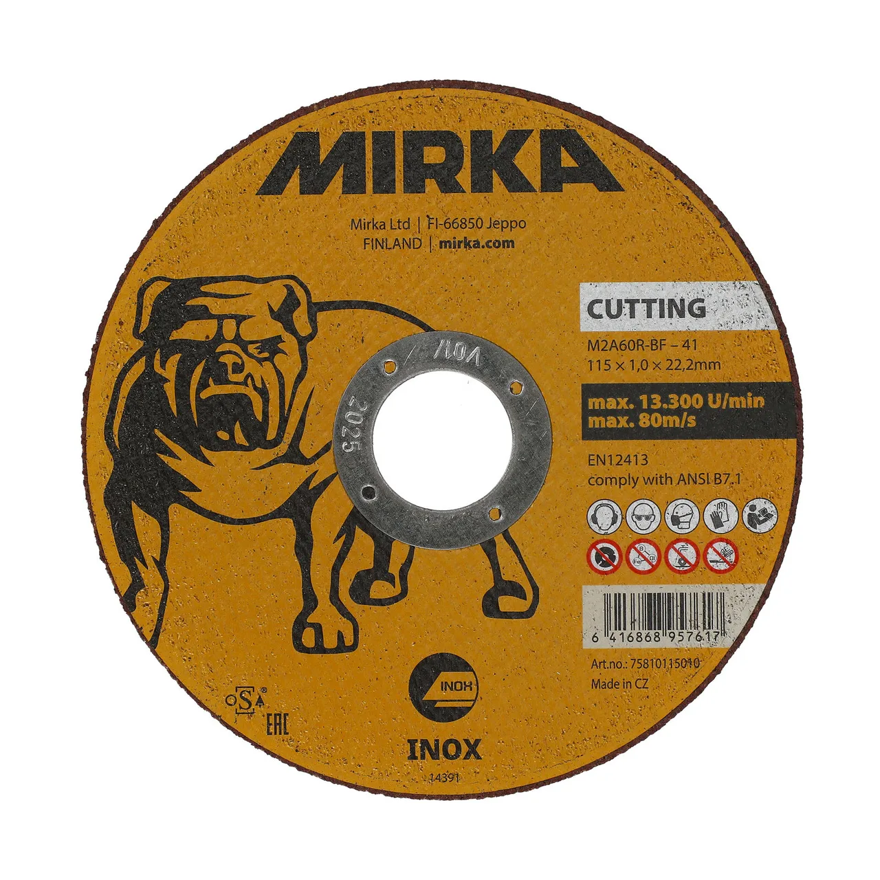 Mirka Kesme Taşı 115x1,0x22,2mm M2A60R-BF Inox 25