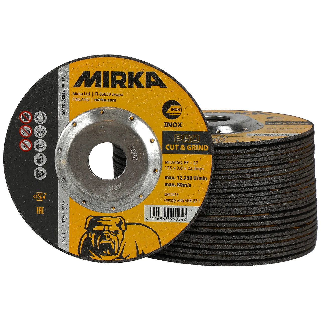 Mirka PRO Kesme ve Taşlama 125x3,0x22,2mm A46Q-BF Inox 25