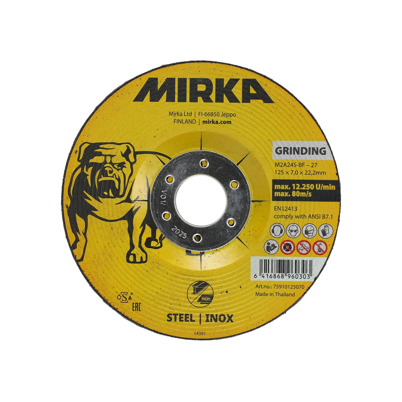Mirka Taşlama Diski 125x7,0x22,2mm M2A24S-BF Inox 10