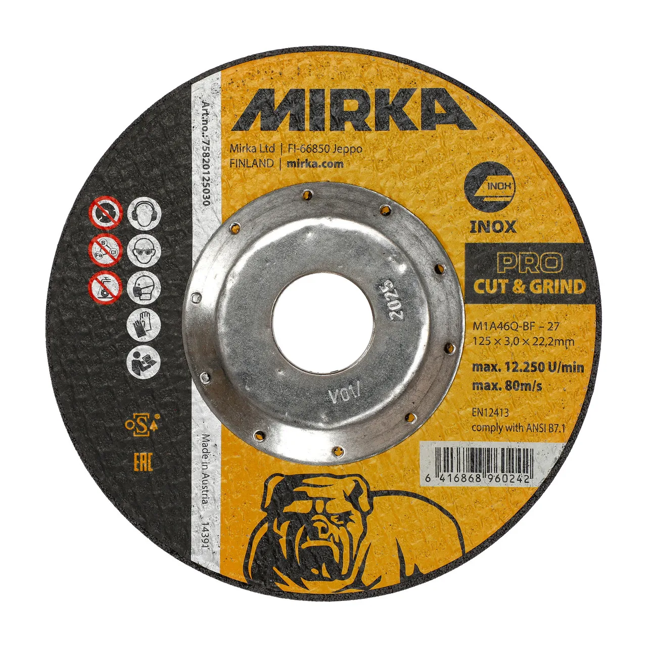 Mirka PRO Kesme ve Taşlama 125x3,0x22,2mm A46Q-BF Inox 25