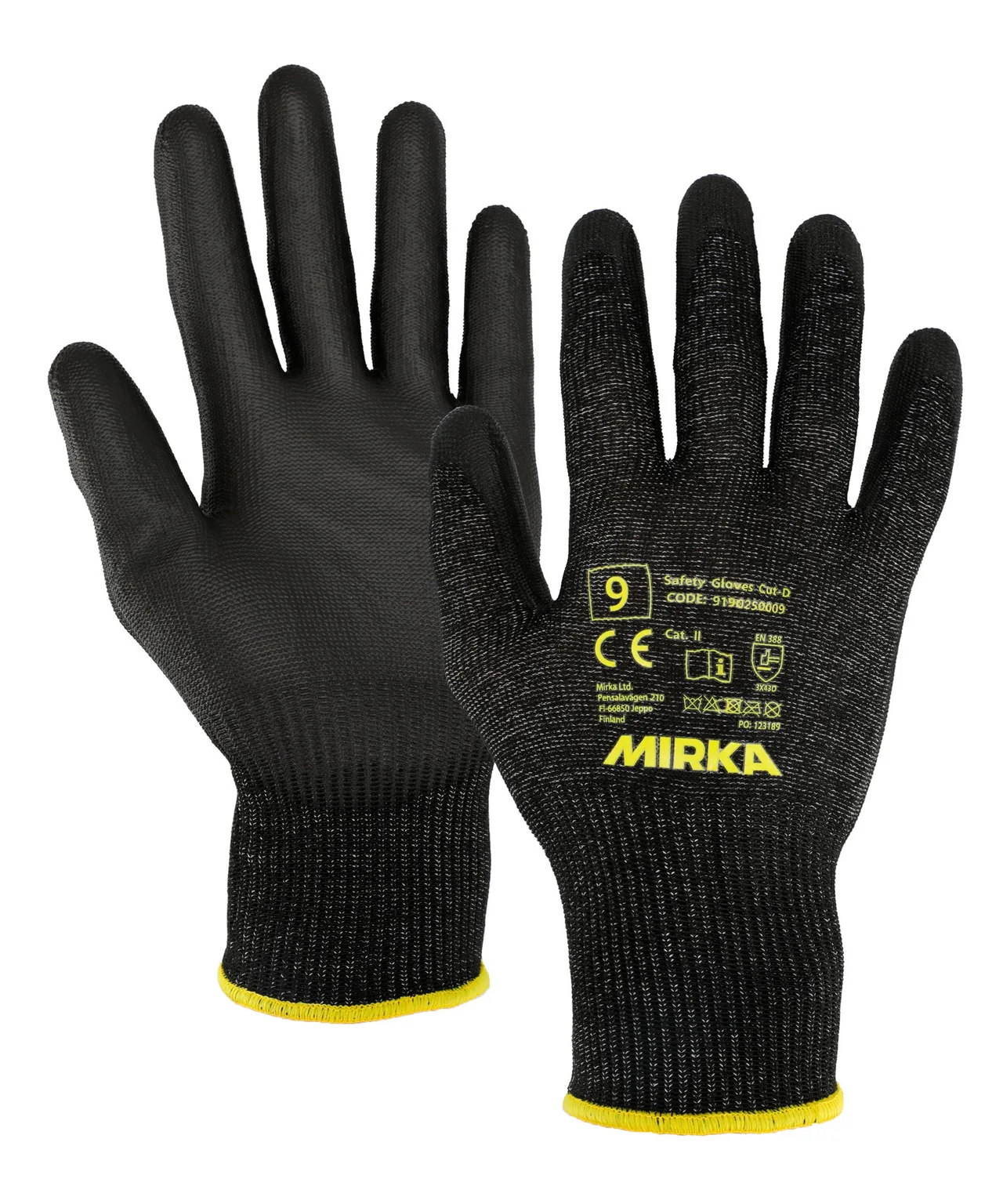 Güvenlik Eldiveni Cut-D, 12/paket, Beden 9