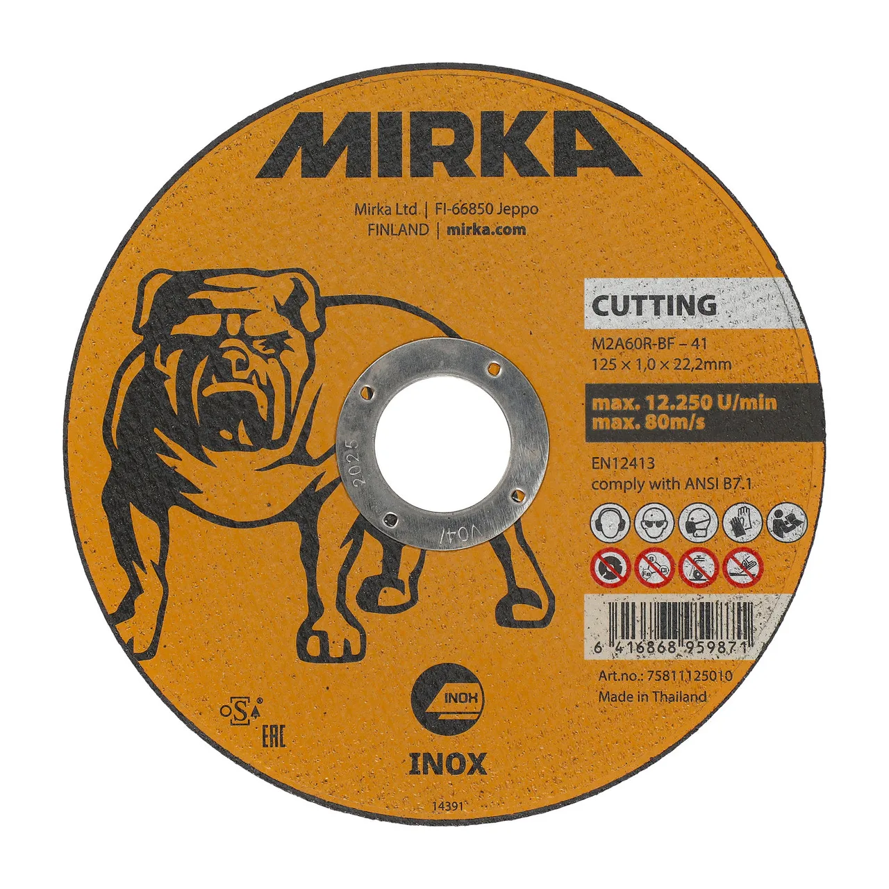 Mirka Kesme Taşı 125x1,0x22,2mmM2A60R-BF Inox/10
