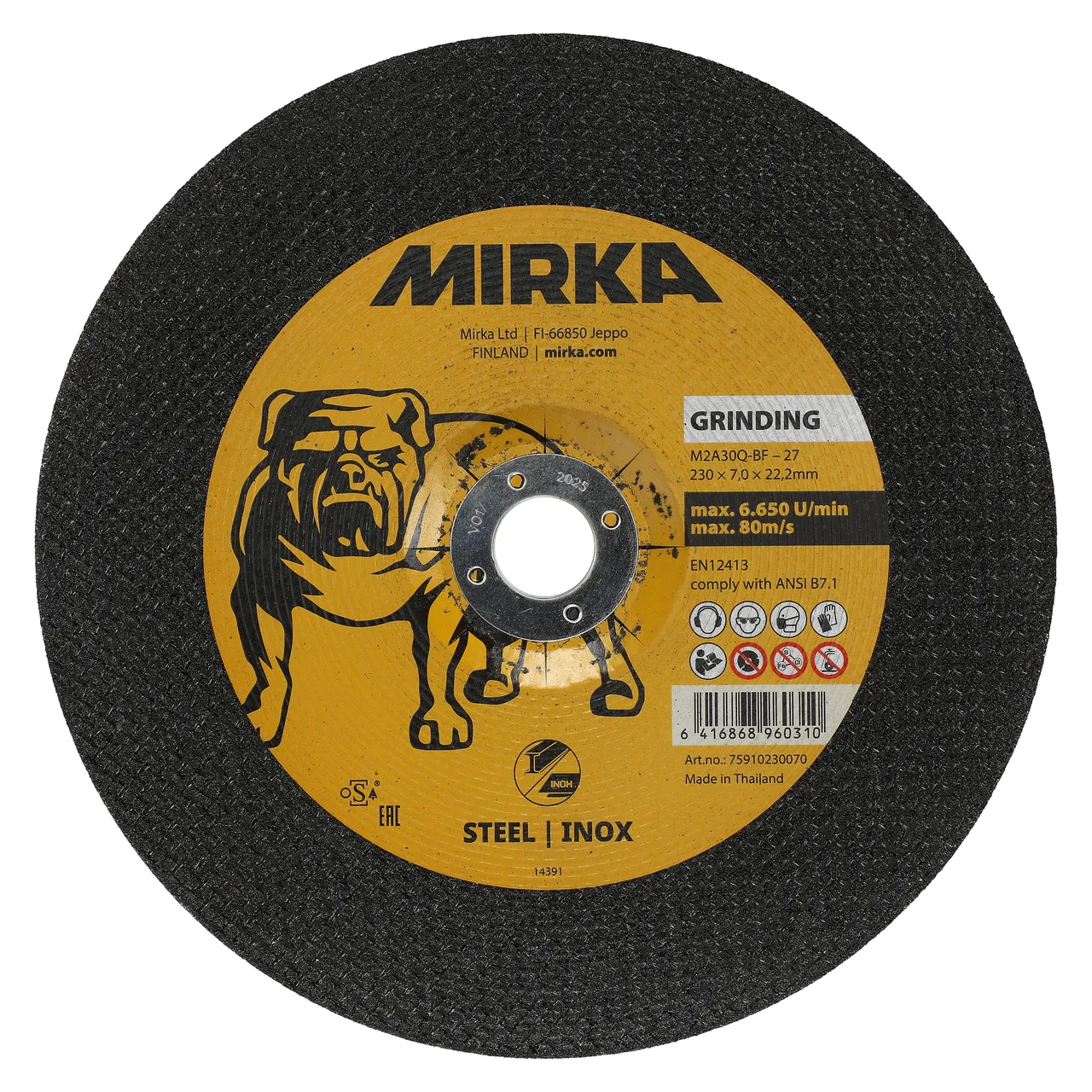 Mirka Taşlama Diski 230x7,0x22,2mm M2A30Q-BF Inox 10