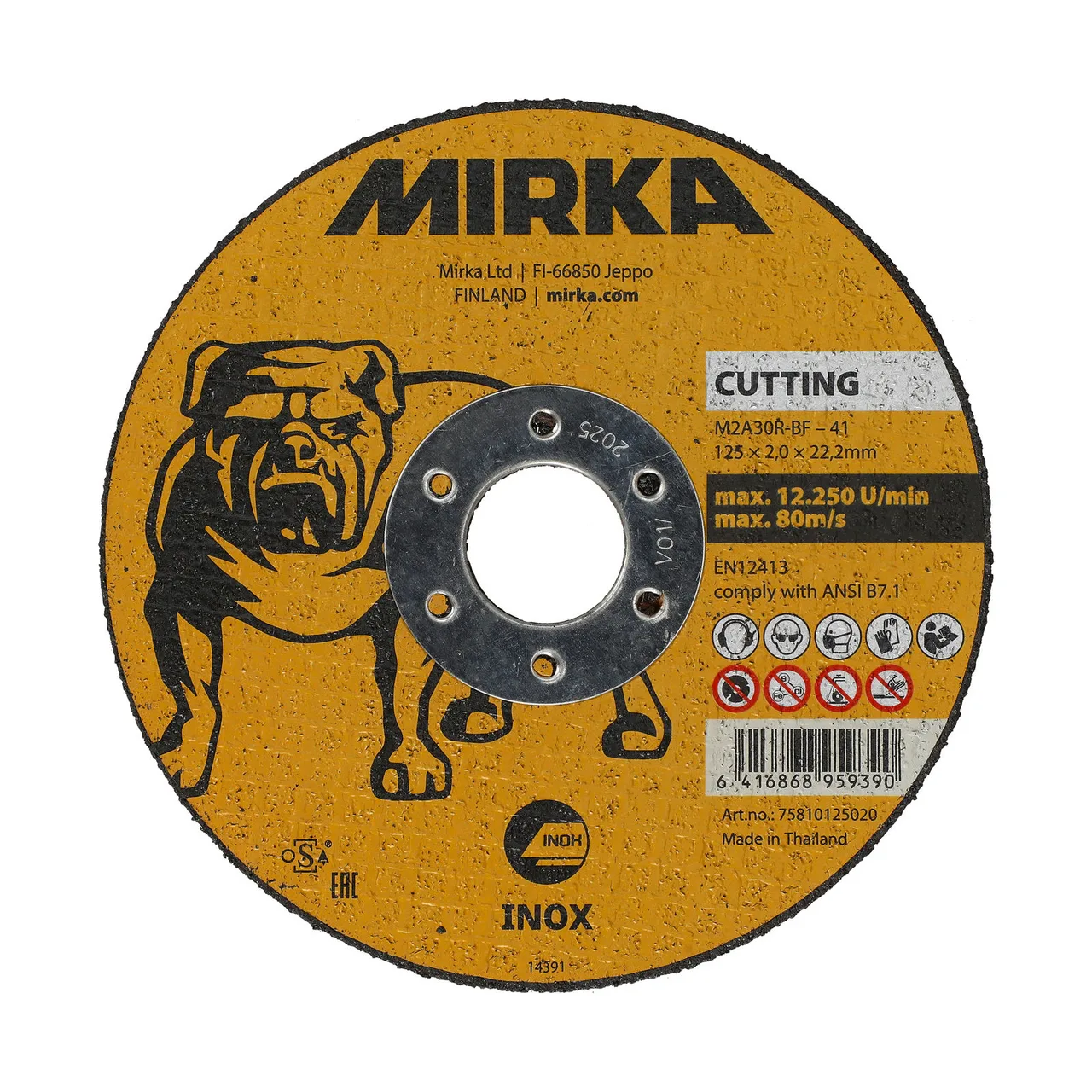 Mirka Kesme Taşı 125x2,0x22,2mm M2A30R-BF Inox 25