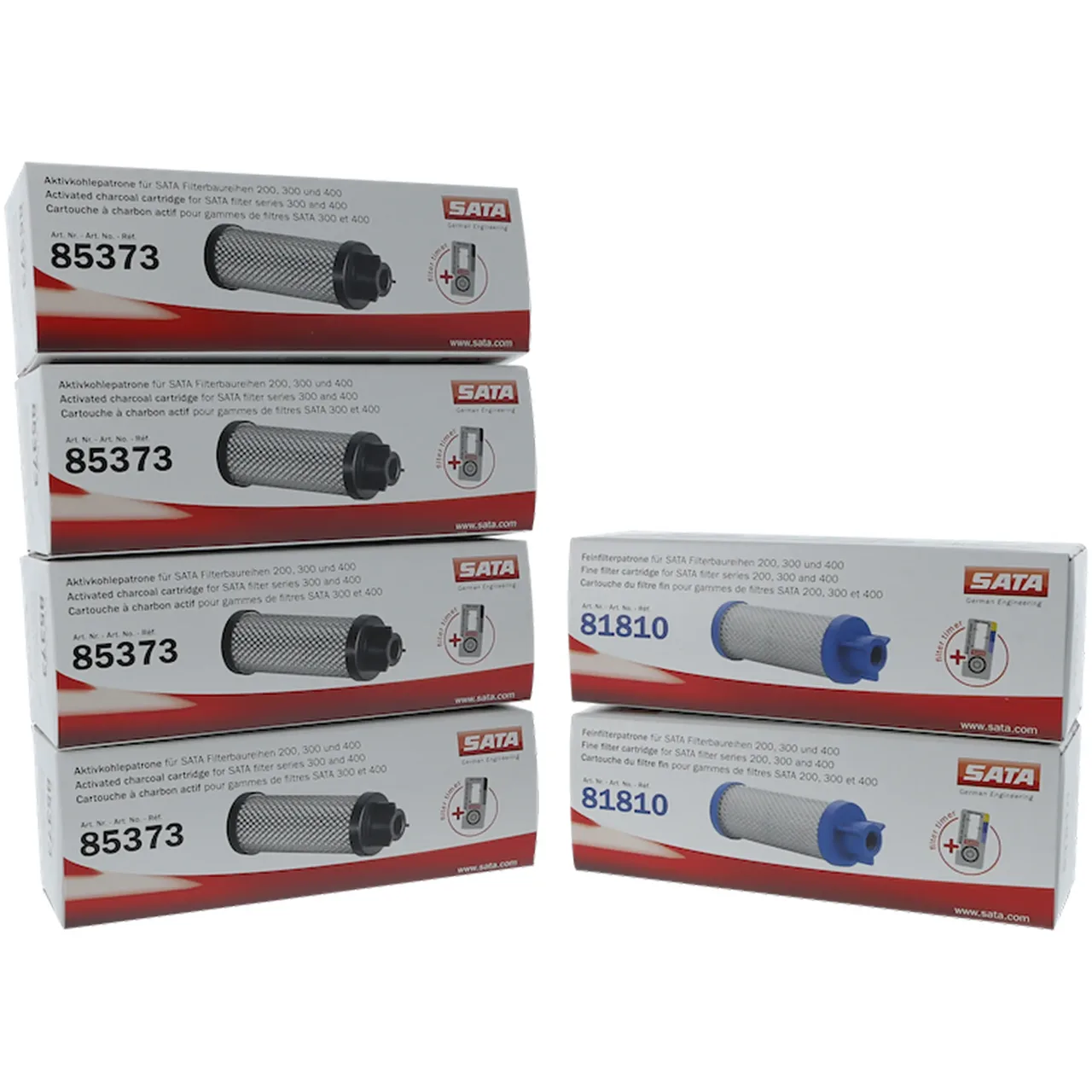 SATA SIXPACK Filtre Seti (2 Adet İkinci Filtre Kartuşu ve 4 adet Üçüncü Filtre Kartuşu) 1 ad