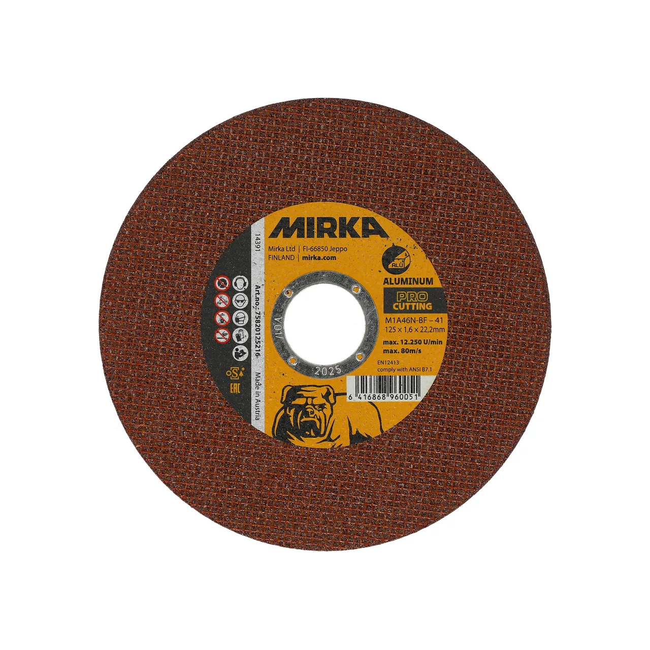 Mirka PRO Kesme 125x1,6x22,2mm M1A46N-BF Alu 25