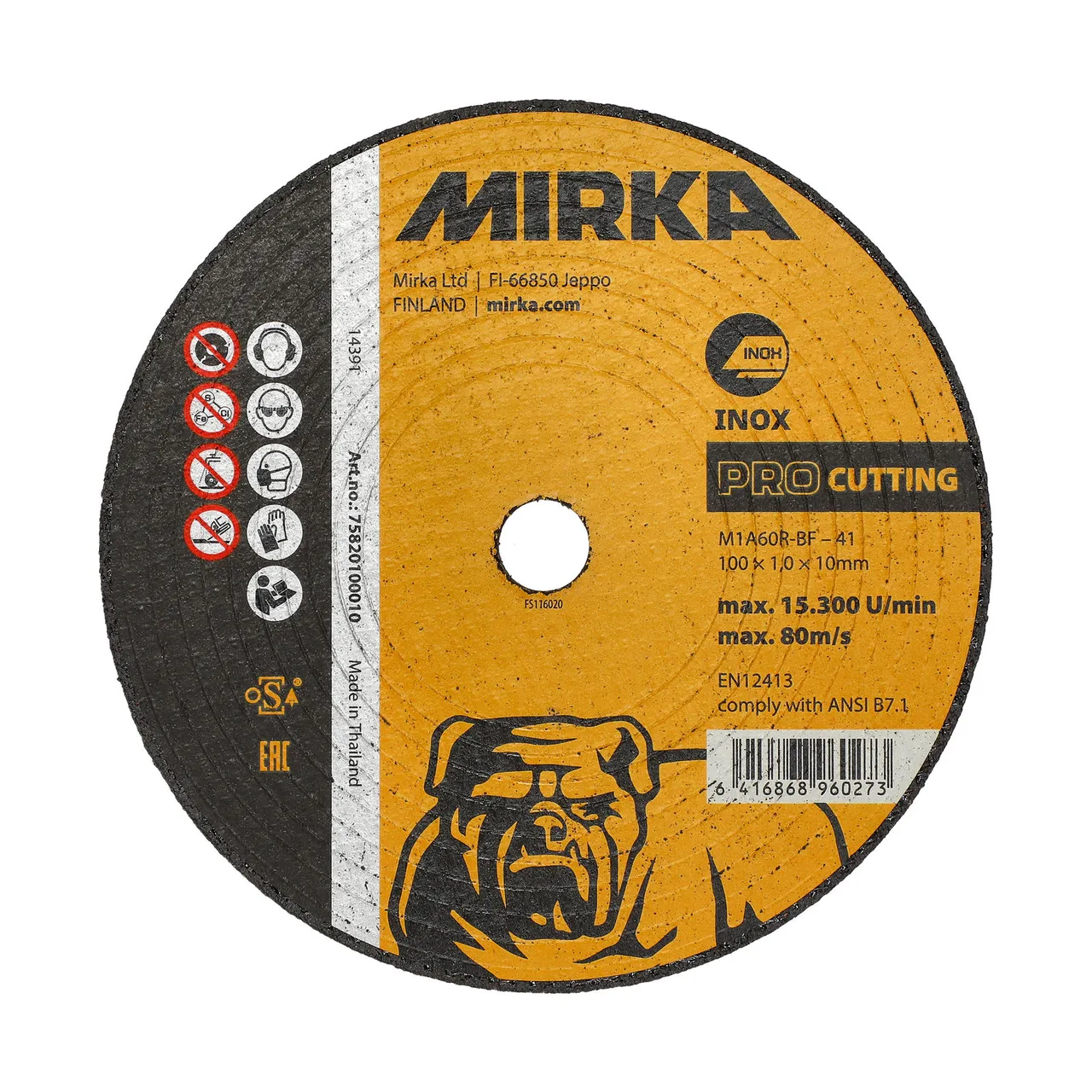 Mirka PRO Kesme 100x1,0x10mm M1A60R-BF Inox 25