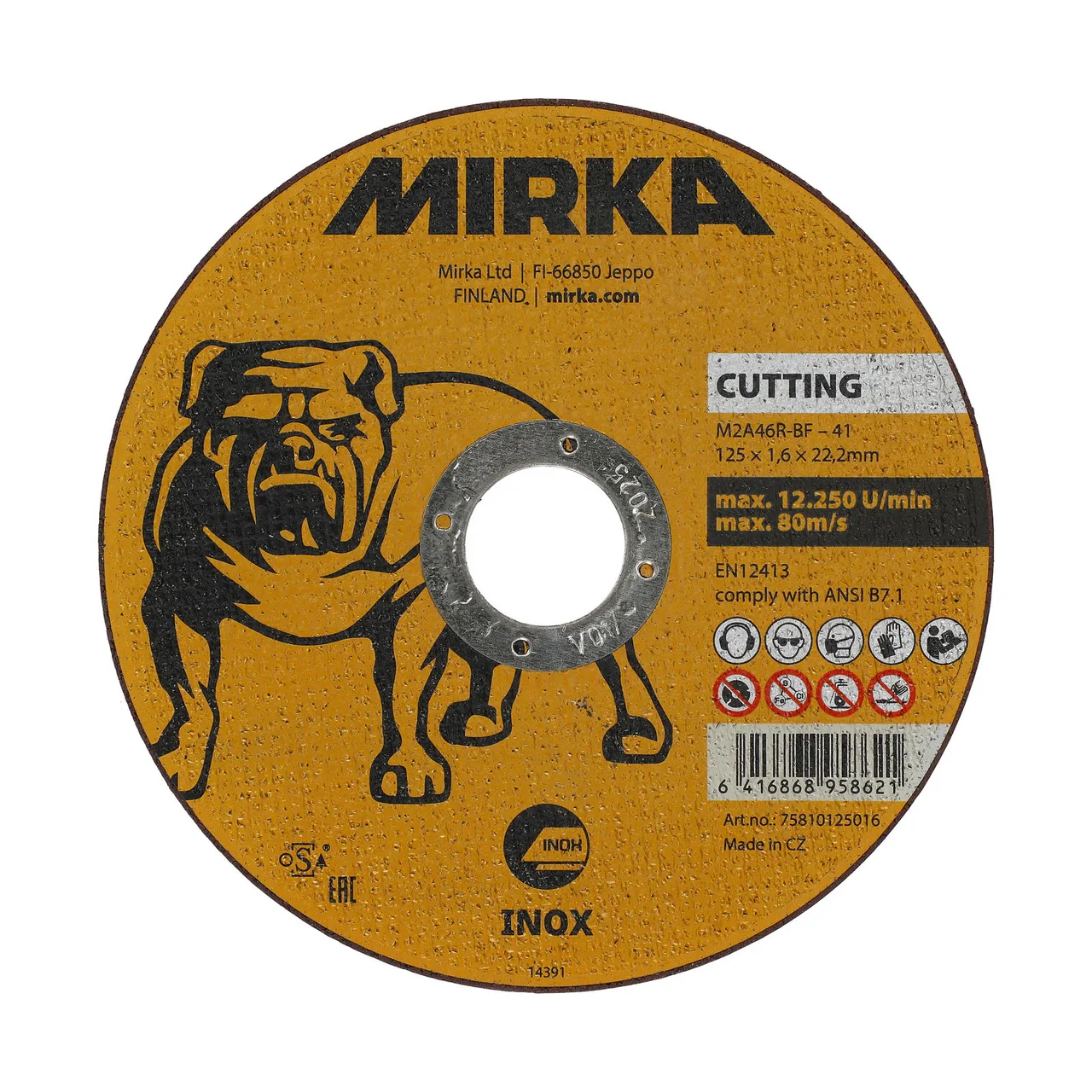 Mirka Kesme Taşl 125x1,6x22,2mm M2A46R-BF Inox 25