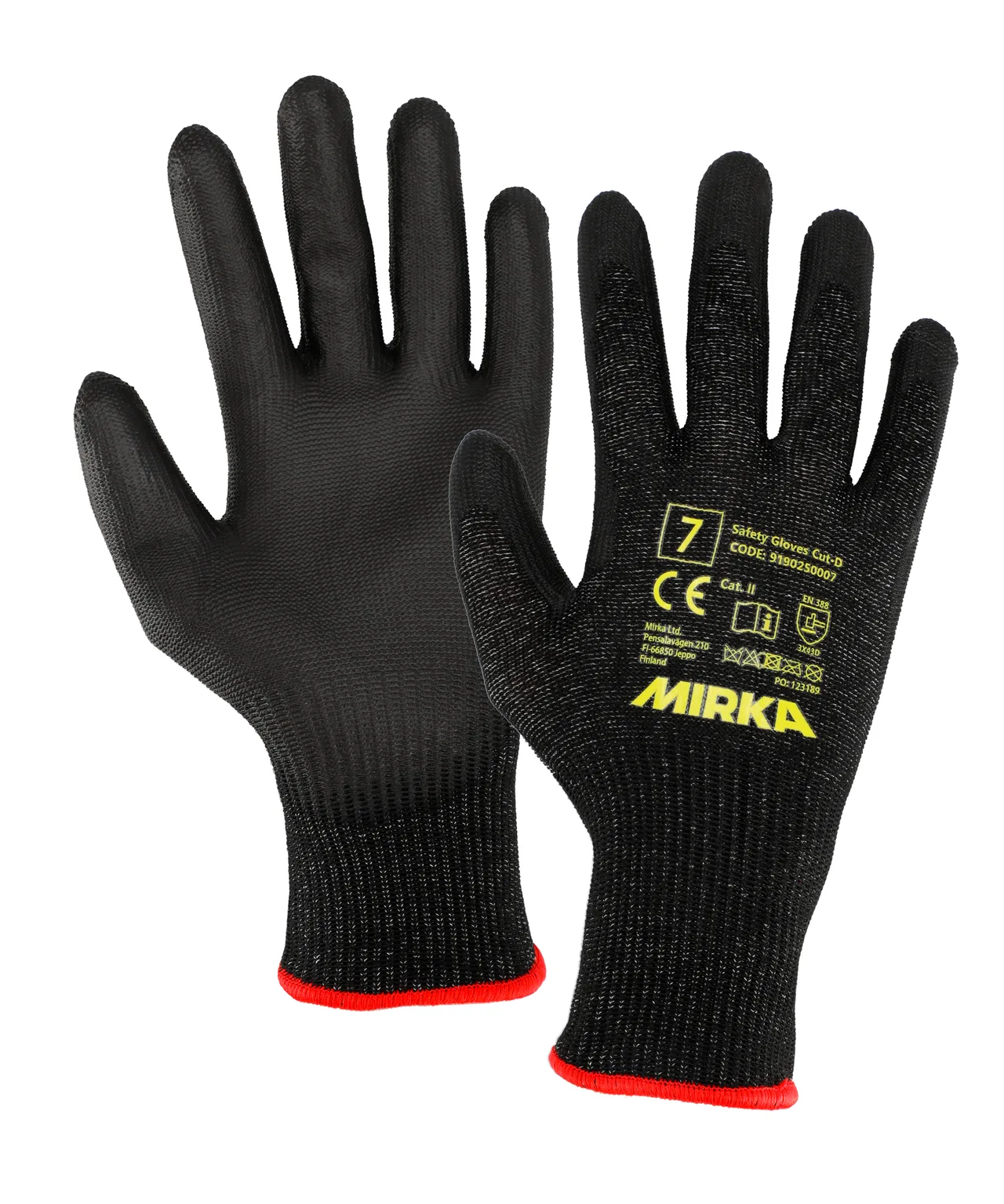 Güvenlik Eldiveni Cut-D, 12/paket, Beden 7