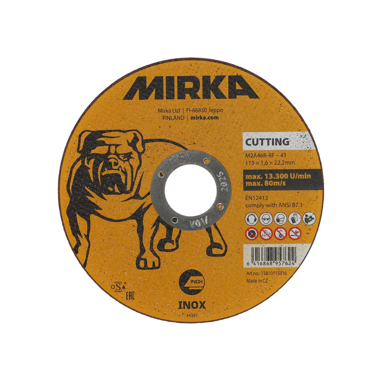 Mirka Kesme Taşı 115x1,6x22,2mm M2A46R-BF Inox 25