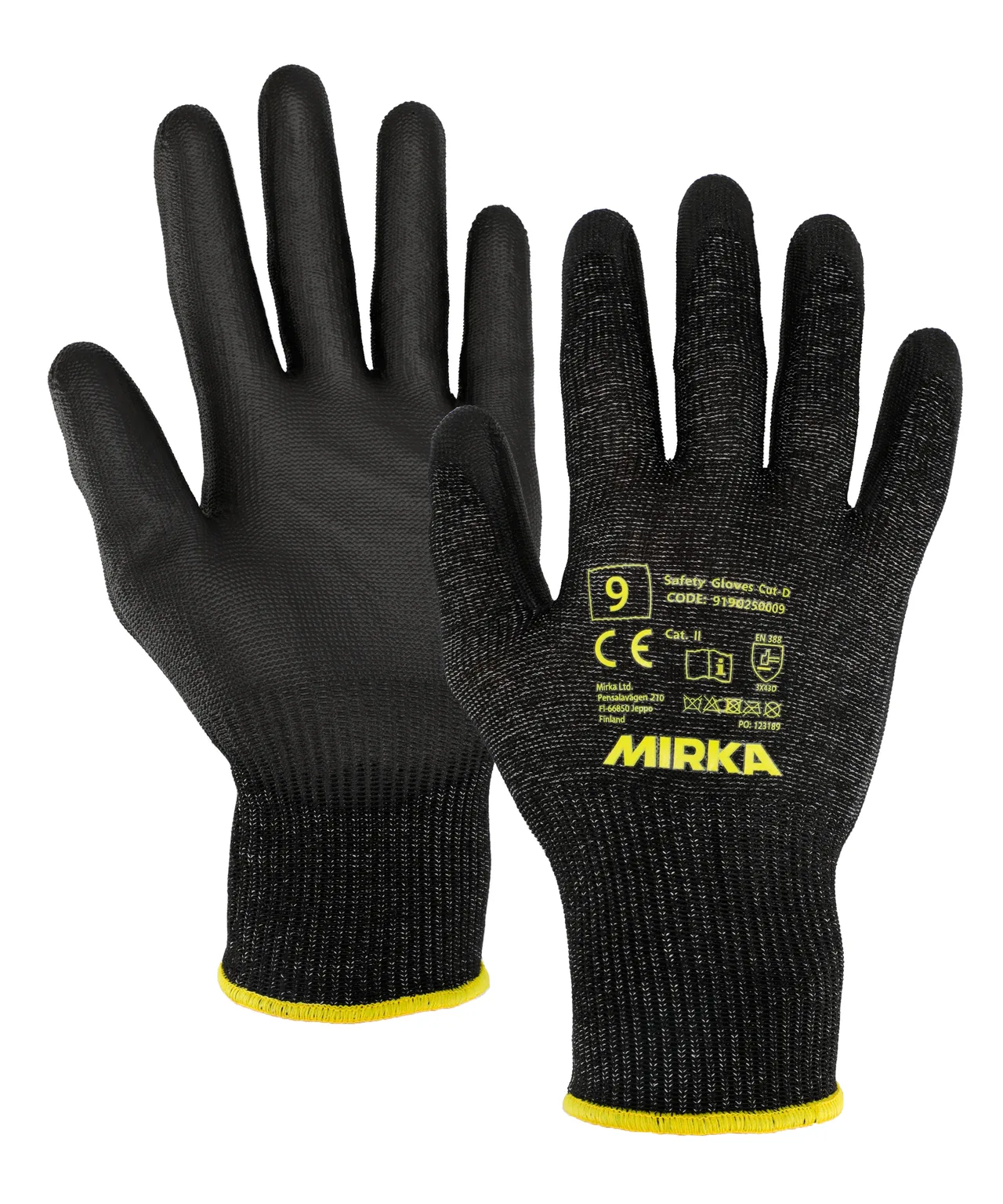 Güvenlik Eldiveni Cut-D, 12/paket, Beden 9