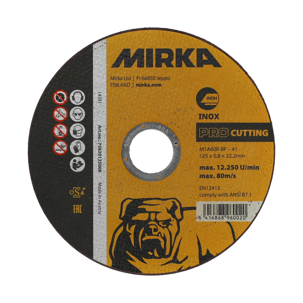 Mirka PRO Kesme 125x0,8x22,2mm M1A60R-BF Inox 25