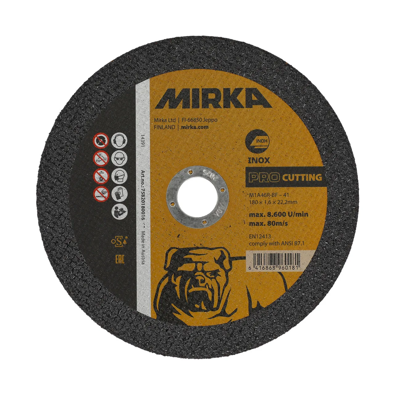 Mirka PRO Kesme 180x1,6x22,2mm M1A46R-BF Inox 25
